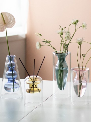 南十字星 北歐水培彩色透明玻璃花瓶小 香薰擴香器客廳擺件 筑含