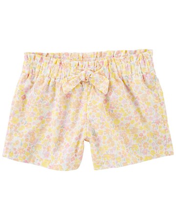 Toddler Floral Pull-On Slub Shorts
