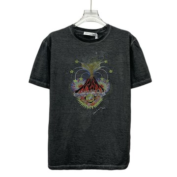 (L) dior質感棉質水系印花灰色短袖上衣