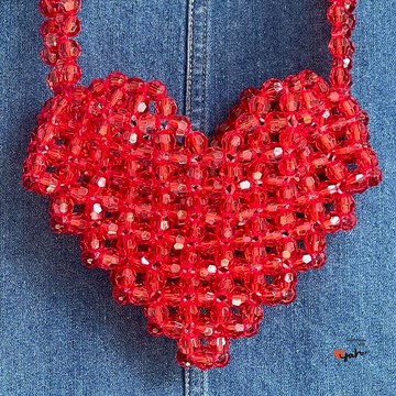 串珠心型側揹/掛頸袋