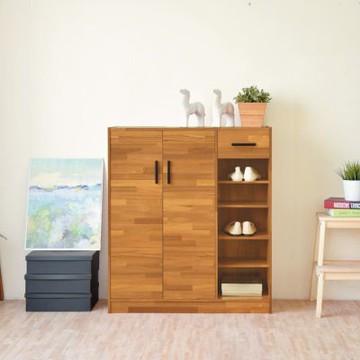 文創集 杜多3尺雙開門單抽簡易式鞋櫃(二色可選)90x30x98-cm免組