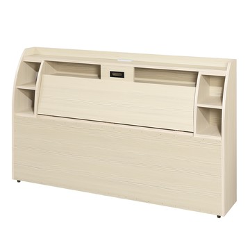 【顛覆設計】艾莉插座收納床頭箱(雙人5尺)雪松色