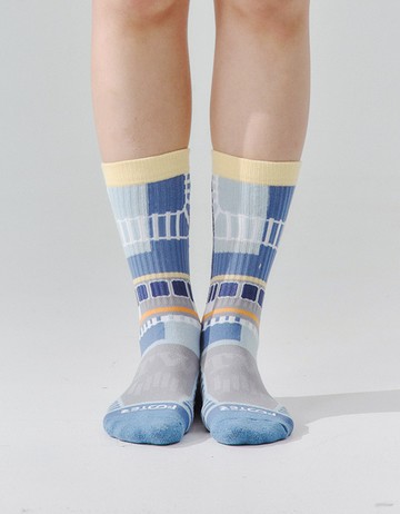 【襪愛逮丸】島旅列車襪- 灰藍