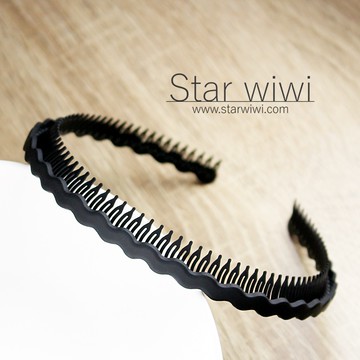 【Star wiwi】時尚波浪齒梳髮箍《髮飾 • 髮箍》《2入組》《霧黑色》
