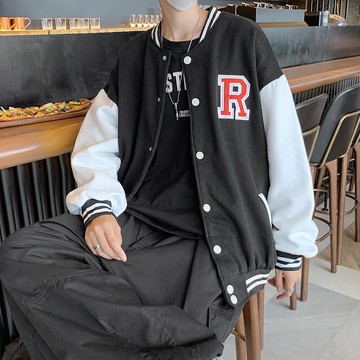 潮牌棒球服男春秋新款港風ins大碼寬松男生休閑夾克潮流情侶外套