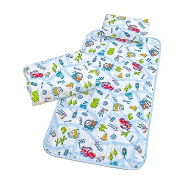 Cars 汽車總動員 攜帶方便 輕巧好收納  單人四季被 110 x 150cm + 睡墊 75 x...  公路巡遊  單人四季被 110 x 150cm +  睡墊 75 x 145cm + 枕套 + 枕芯 45 x 33cm  1組