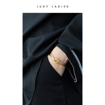 judy小眾設計愛心永生結手鐲 女開口極簡歐美簡約手鐲情人節禮物