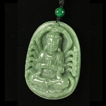 【典藏富玉】濃勻滿綠千手觀音翡翠墜