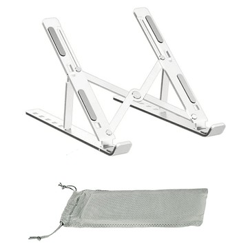 Home Planet 可折疊便攜型鋁合金筆電支架 6段角度調節 適用於筆記型電腦/平板電腦  金屬灰  1個