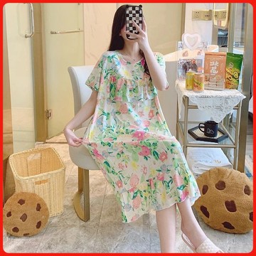 睡裙 居家服 夏天睡衣 冰絲睡裙 純棉睡裙 涼感睡裙 連身睡裙 連身居家服 棉綢睡衣 冰絲家居服 大碼居家服