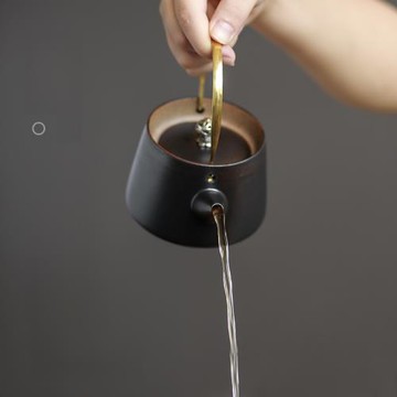 致茗堂 小號提梁壺 日式粗陶茶壺 陶瓷泡茶壺 普洱茶壺功夫茶具