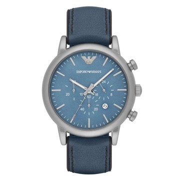 出EMPORIO ARMANI亞曼尼AR1969/義式時尚腕錶/藍面 46mm