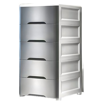 加厚翻蓋式收納櫃-可移動萬向輪-4層  透黑色  1個