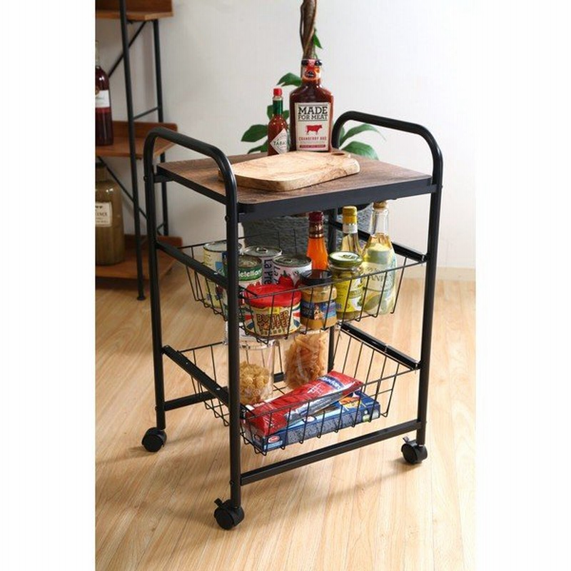 キッチンワゴン おしゃれ キャスター 付き スリム 炊飯器 キッチンラック 作業台 ミニ コンパクト 木製 安い 収納 黒 ブラウン 幅45 奥行36 高さ70 通販 Lineポイント最大get Lineショッピング