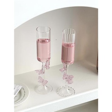 微醺蝴蝶高腳杯~ins高顏值香檳杯小眾設計雞尾酒杯婚禮敬酒杯套裝