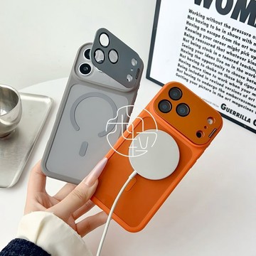 金屬鏡頭支架 磨砂磁吸殼 適用於 蘋果 iPhone 17 16 15 14 13 12 Pro max 全包 手機殼