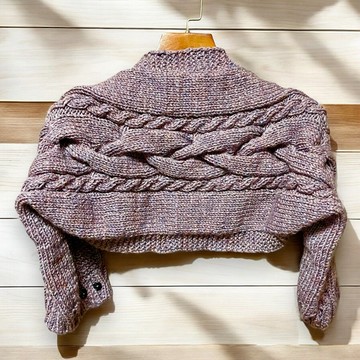 ケーブル編みのマーガレット・フリーサイズ〈オーブピンク〉