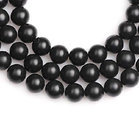 GEM-Inside Balck Agate Natural Gemstone Loose Beads 14mm Round Matte Brazil Crystal Energy Stone Power for Jewelry Making 15 Inches