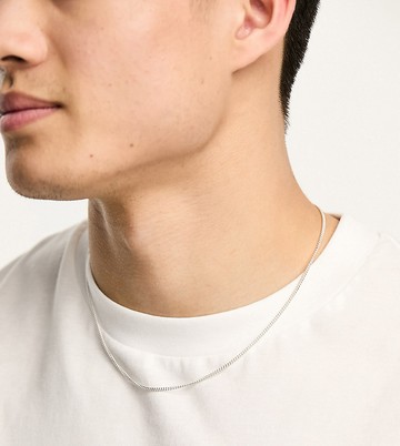 ASOS DESIGN short sterling silver neck chain in silver