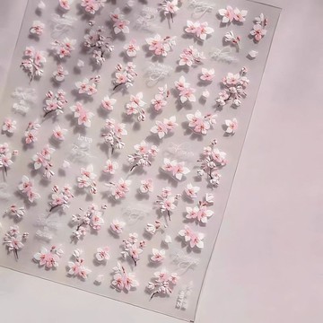 🚚台灣出貨 美甲飾品貼紙抖音爆款莫奈花園指甲貼彩色花朵菊花美甲貼自粘CCD手機殼貼紙