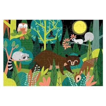 mudpuppy 夜光拼圖 森林探險  1個  100片