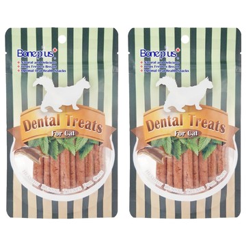 Boneplus 貓專用魚型薄荷潔牙條  鮭魚風味  70g  2包