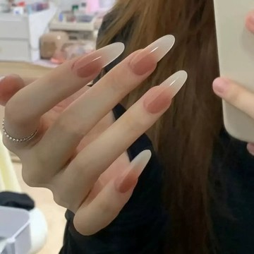 🎀新店開業🎀【華妃摸臉】純欲風裸色漸變長款穿戴甲30片成品美甲片指甲片批發