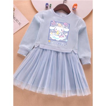 女童2025網紅春裝裙子新款寶寶長袖連衣裙小女孩棉衛衣秋季公主裙