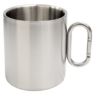 DIBOTE 迪伯特 304不鏽鋼雙層登山扣隔熱杯 W3017-25 300ml  1個  銀色