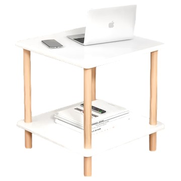 U-mop 雙層沙發邊桌 40x40x53公分 暖白色