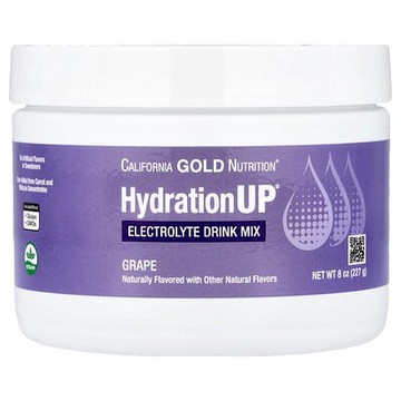 California Gold Nutrition, HydrationUP®，含維生素 D、鈣、鐵和鉀的電解質混合飲品，葡萄味，8 盎司（227 克）