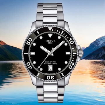TISSOT 天梭 官方授權 Seastar 1000 海洋之星300米潛水錶 手錶 1212購物節 送禮推薦-40mm T1204101105100