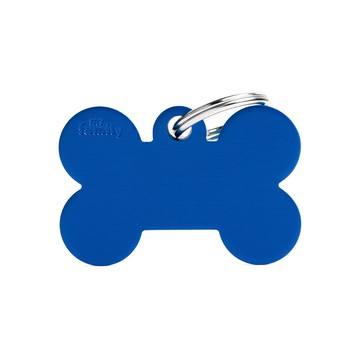 【義大利MyFamily】客製名牌｜經典系列-鋁合金｜骨頭L號｜藍