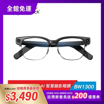 【人因科技】BW1300 人因淩視Aero Sight Ai智慧錄影半框眼鏡