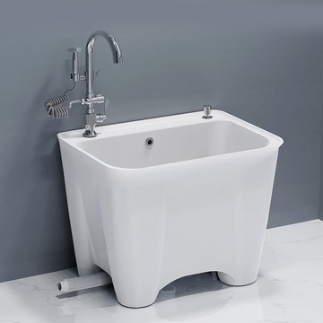 陽臺拖把池陶瓷拖布池洗地拖盆水池槽衛生間落地式家用拖把盆加高 b8031