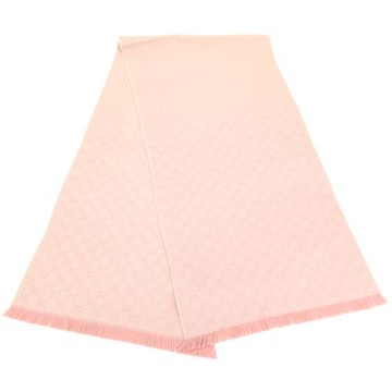 GUCCI 古馳 GG 粉色100%純羊毛圍巾/披肩(185x45CM)