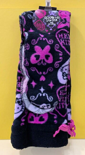 【震撼精品百貨】Hello Kitty 凱蒂貓 三麗鷗 KITTY 室內長厚襪-黑紫#73621 震撼日式精品百貨
