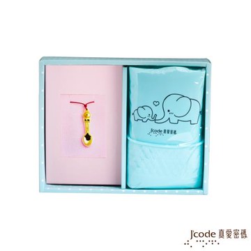 Jcode 真愛密碼金飾  LINE兔兔金湯匙圍兜兜禮盒-0.15錢