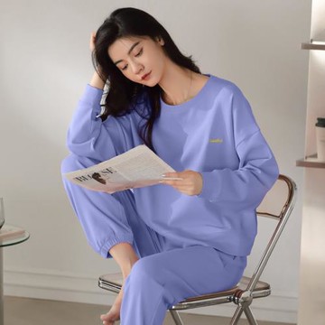 長袖睡衣女春秋款純棉夏季薄款絲光棉空調房時尚可外穿家居服套裝