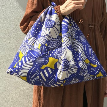 吾妻袋 購物袋 手提包 花花款芥黃色 M size