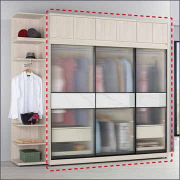 7尺被櫥式鋁框滑門(衣櫥+被櫃)二件式 收納衣櫃 玻璃門衣櫥【149A03812】Leader傢居館149-A213+A214+A210