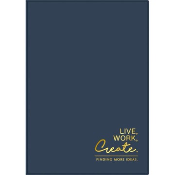 四季SEASON 皮革方格厚筆記本 13K-藍創