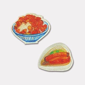 滷肉飯刈包雙用刺繡布貼/台灣伴手禮/台灣特色禮