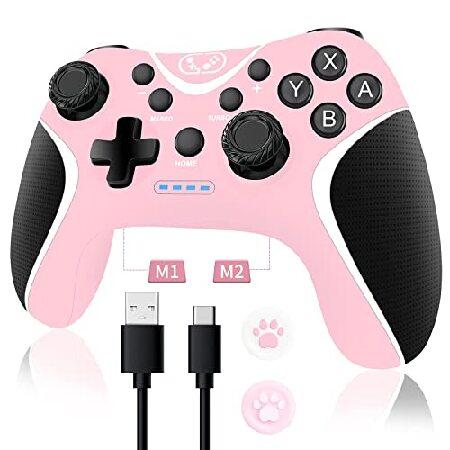 Switch Pro Controller for Nintendo Switch Controller/Switch Lite/OLED,  DinoFire Wireless Switch Controllers with RGB Light, Programmable, TURBO 