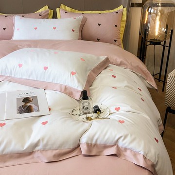 輕奢公主風ins純棉床上四件套100全棉高檔被套床單簡約床上用品4