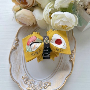 日本品牌厚棉布蝴蝶結小抓夾髮夾鯊魚夾髮飾-日式飯糰