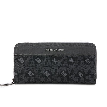 【金安德森】  Genevieve 經典老花拉鍊長夾-碳黑