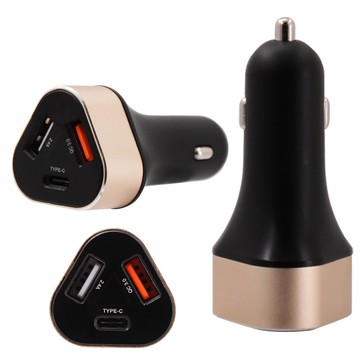 CA-3UQ5 三孔車充 QC3.0快速充電