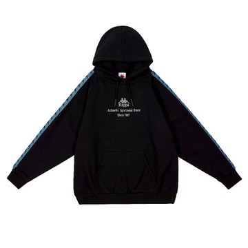 KAPPA義大利 精典舒適女生針織帽T 黑 351G6KW005