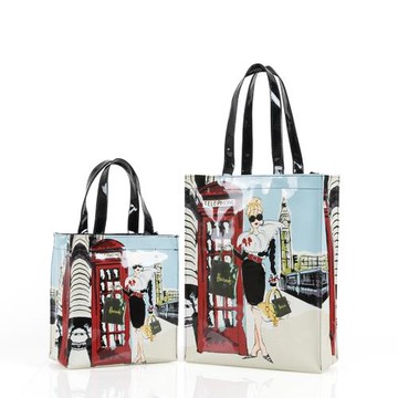 harrods新款pvc手提印花大容量防水環保購物袋潮高級感單肩托特包